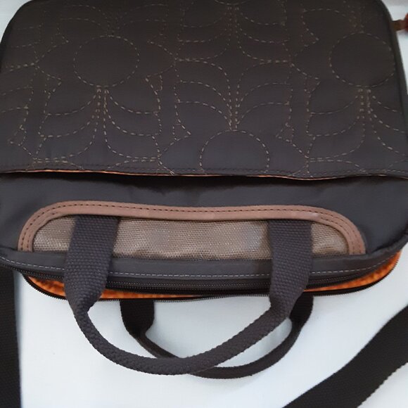 NWT Fossil Key Per Netbook Tablet Brown and Orange Bag - Picture 4 of 8